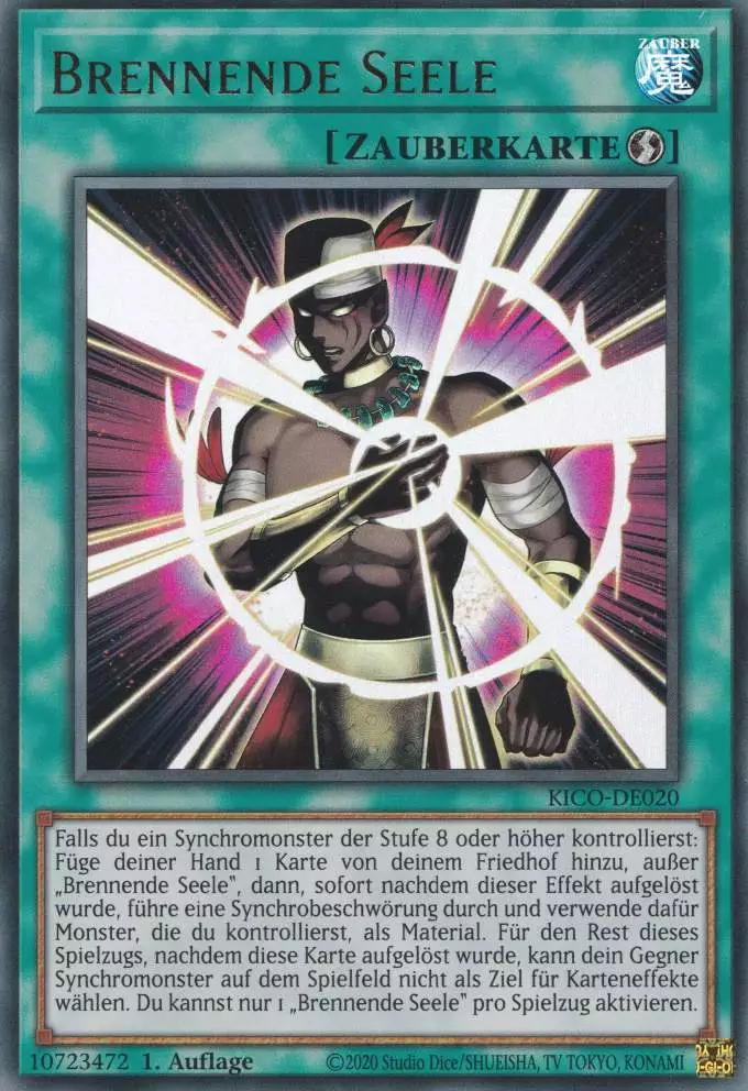 kico-de020-brennende-seele-ultra-rare-king-s-court Brennende Seele KICO-DE020 ist in Ultra Rare Yu-Gi-Oh Karte aus King's Court 1.Auflage