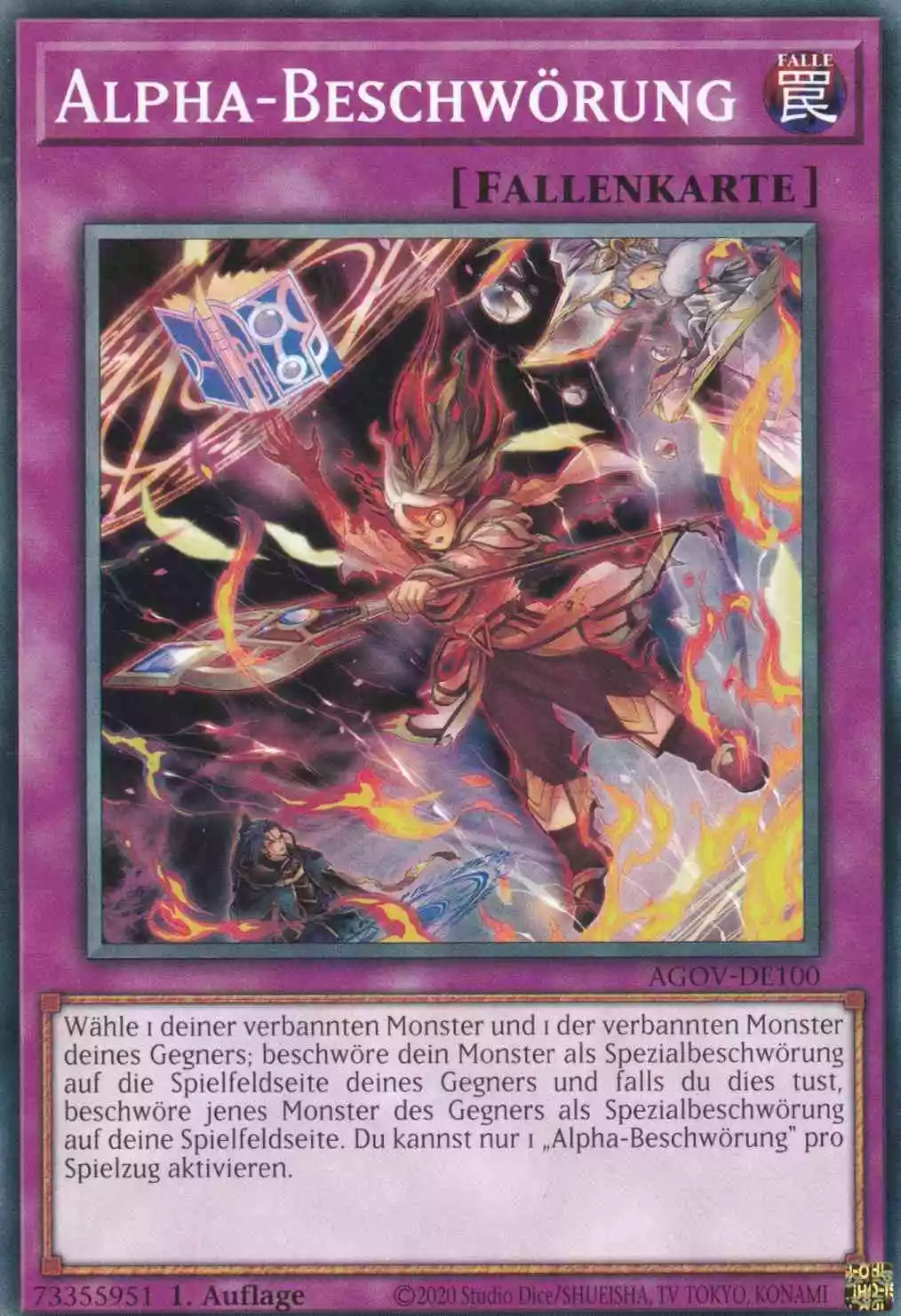 Alpha-Beschwörung AGOV-DE100 ist in Common Yu-Gi-Oh Karte aus Age of Overlord 1.Auflage