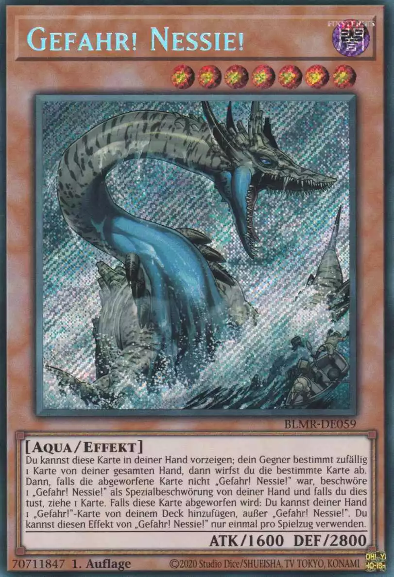 Gefahr! Nessie! BLMR-DE059 ist in Secret Rare Yu-Gi-Oh Karte aus Battles of Legend Monstrous Revenge 1.Auflage