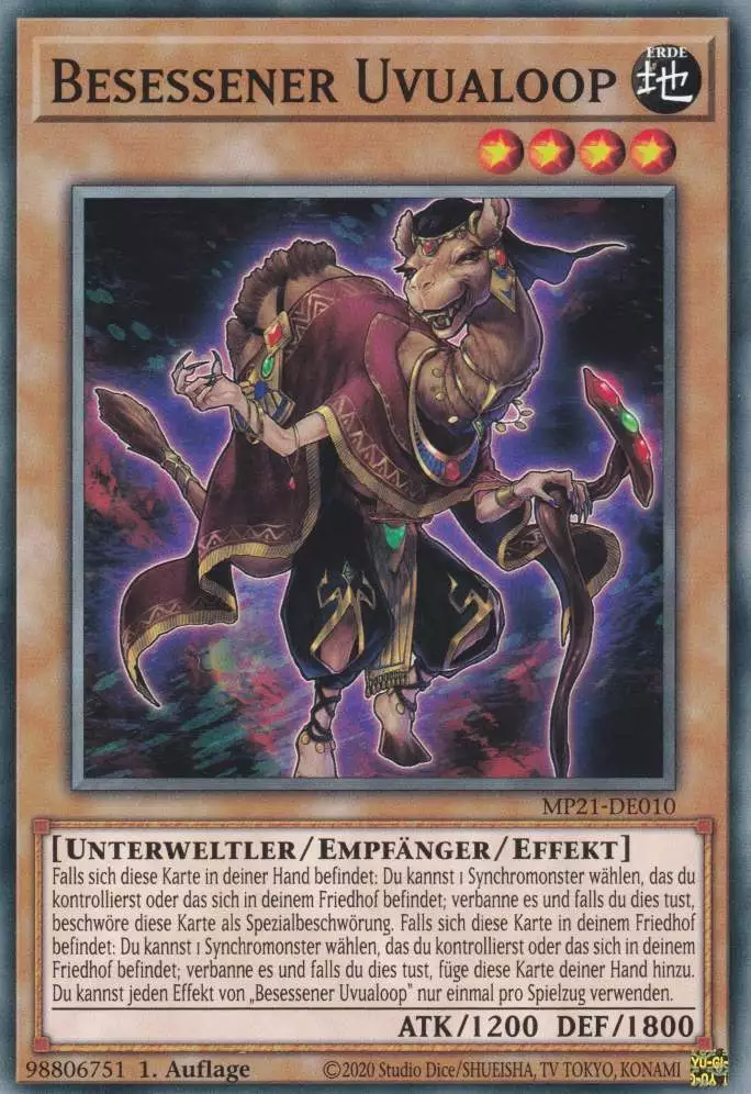 Besessener Uvualoop MP21-DE010 ist in Common Yu-Gi-Oh Karte aus Tin of Ancient Battles 1.Auflage