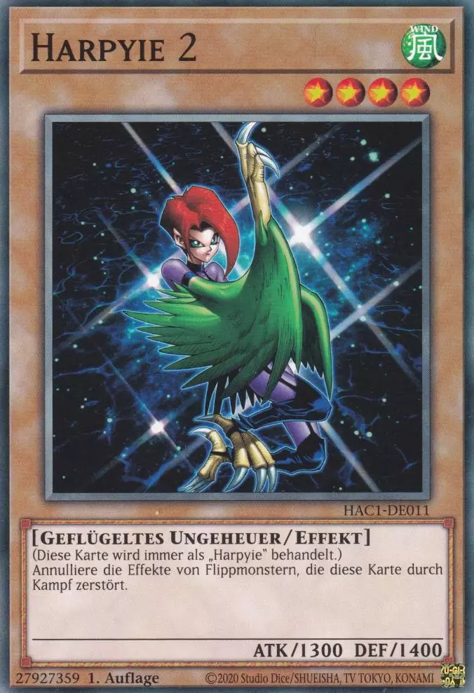 hac1-de011-harpyie-2-common-hidden-arsenal-chapter-1 Harpyie 2 HAC1-DE011 ist in Common Yu-Gi-Oh Karte aus Hidden Arsenal Chapter 1 1.Auflage