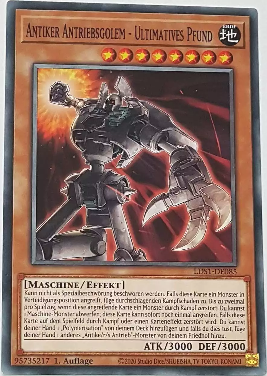 Antiker Antriebsgolem - Ultimatives Pfund LDS1-DE085 ist in Common Yu-Gi-Oh Karte aus Legendary Duelists: Season 1 1.Auflage