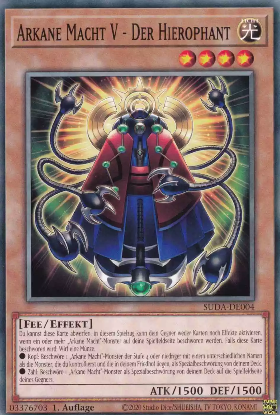 Arkane Macht V - Der Hierophant SUDA-DE004 ist in Common Yu-Gi-Oh Karte aus Supreme Darkness 1.Auflage