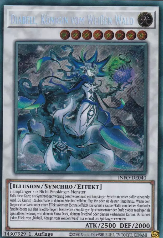 Diabell, Königin vom Weißen Wald INFO-DE040 ist in Secret Rare Yu-Gi-Oh Karte aus The Infinite Forbidden 1.Auflage