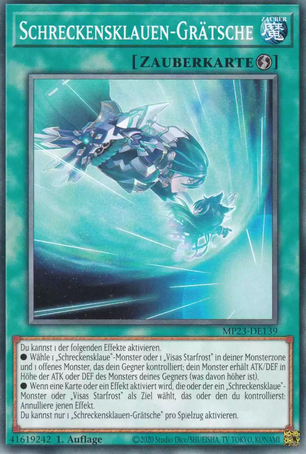 Schreckensklauen-Grätsche MP23-DE139 ist in Common Yu-Gi-Oh Karte aus 25th Anniversary Tin Dueling Heroes 1.Auflage