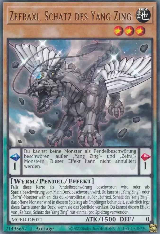 Zefraxi, Schatz des Yang Zing MGED-DE071 ist in Rare Yu-Gi-Oh Karte aus Maximum Gold El Dorado 1.Auflage