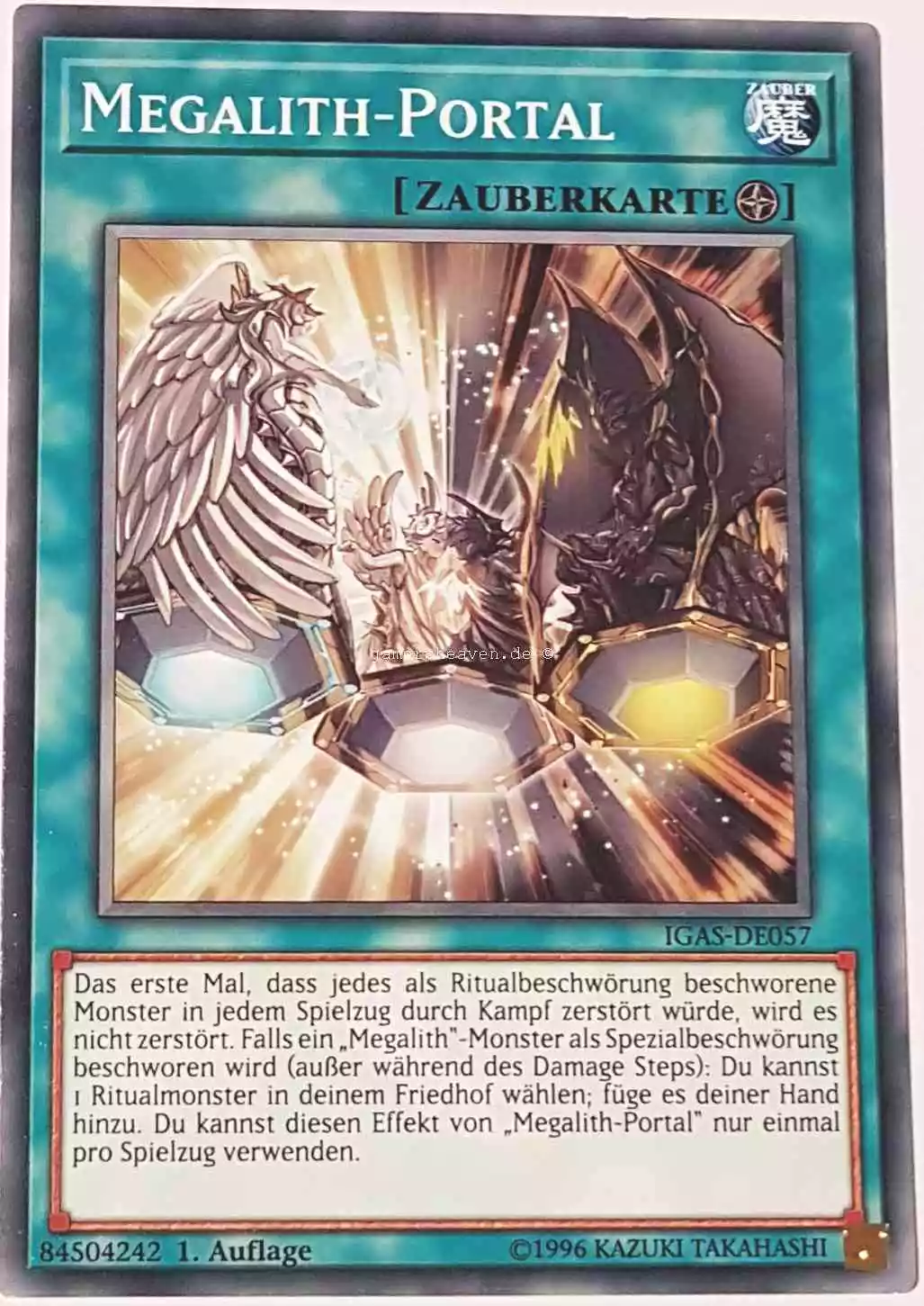 Megalith-Portal IGAS-DE057 ist in Common Yu-Gi-Oh Karte aus Ignition Assault 1.Auflage