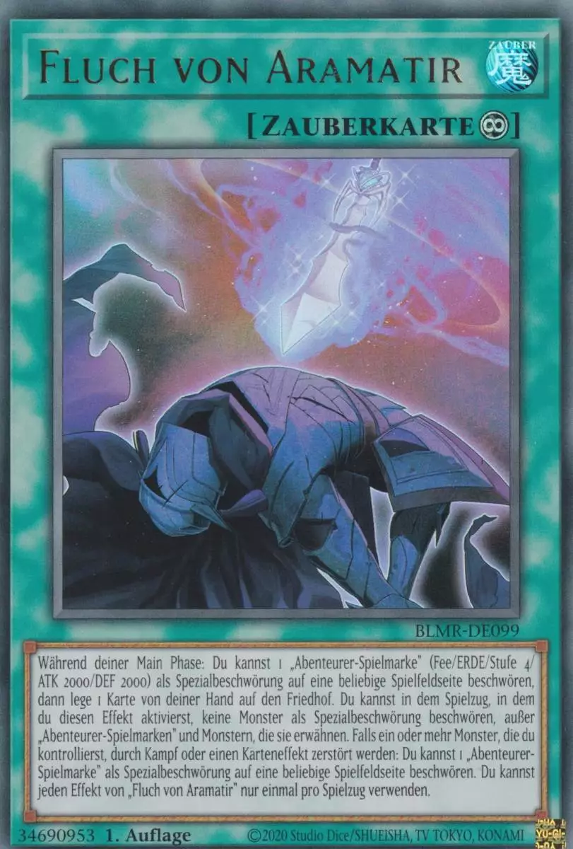 Fluch von Aramatir BLMR-DE099 ist in Ultra Rare Yu-Gi-Oh Karte aus Battles of Legend Monstrous Revenge 1.Auflage