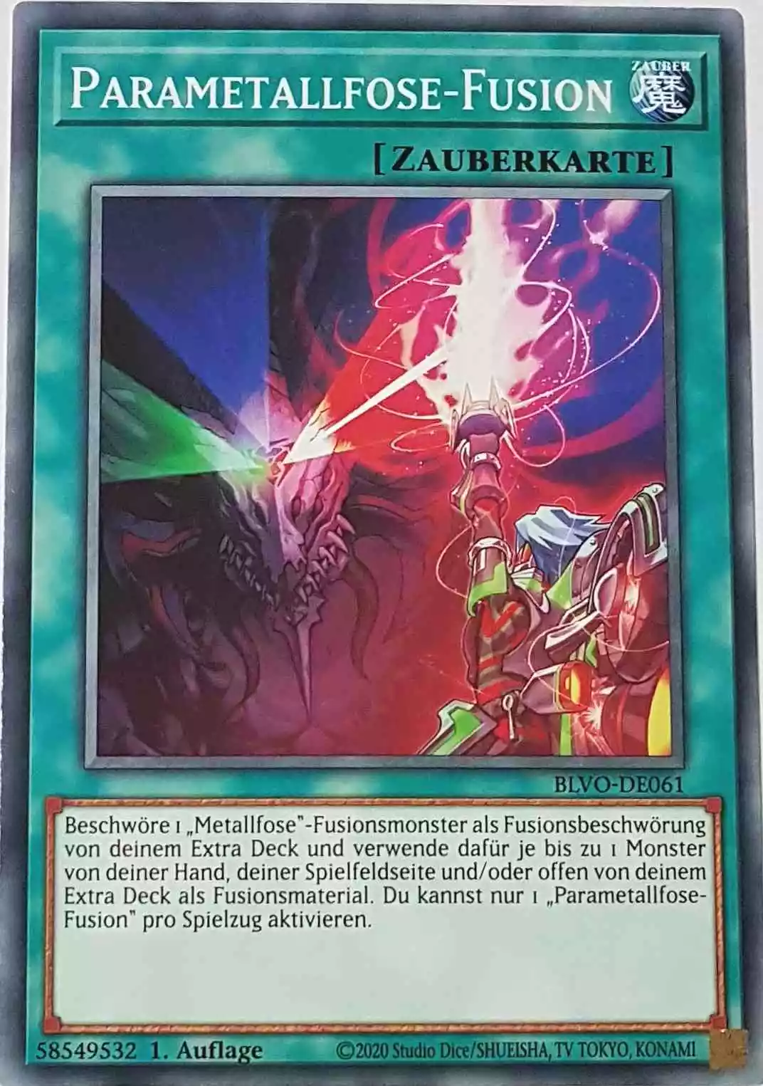 Parametallfose-Fusion BLVO-DE061 ist in Common Yu-Gi-Oh Karte aus Blazing Vortex 1.Auflage