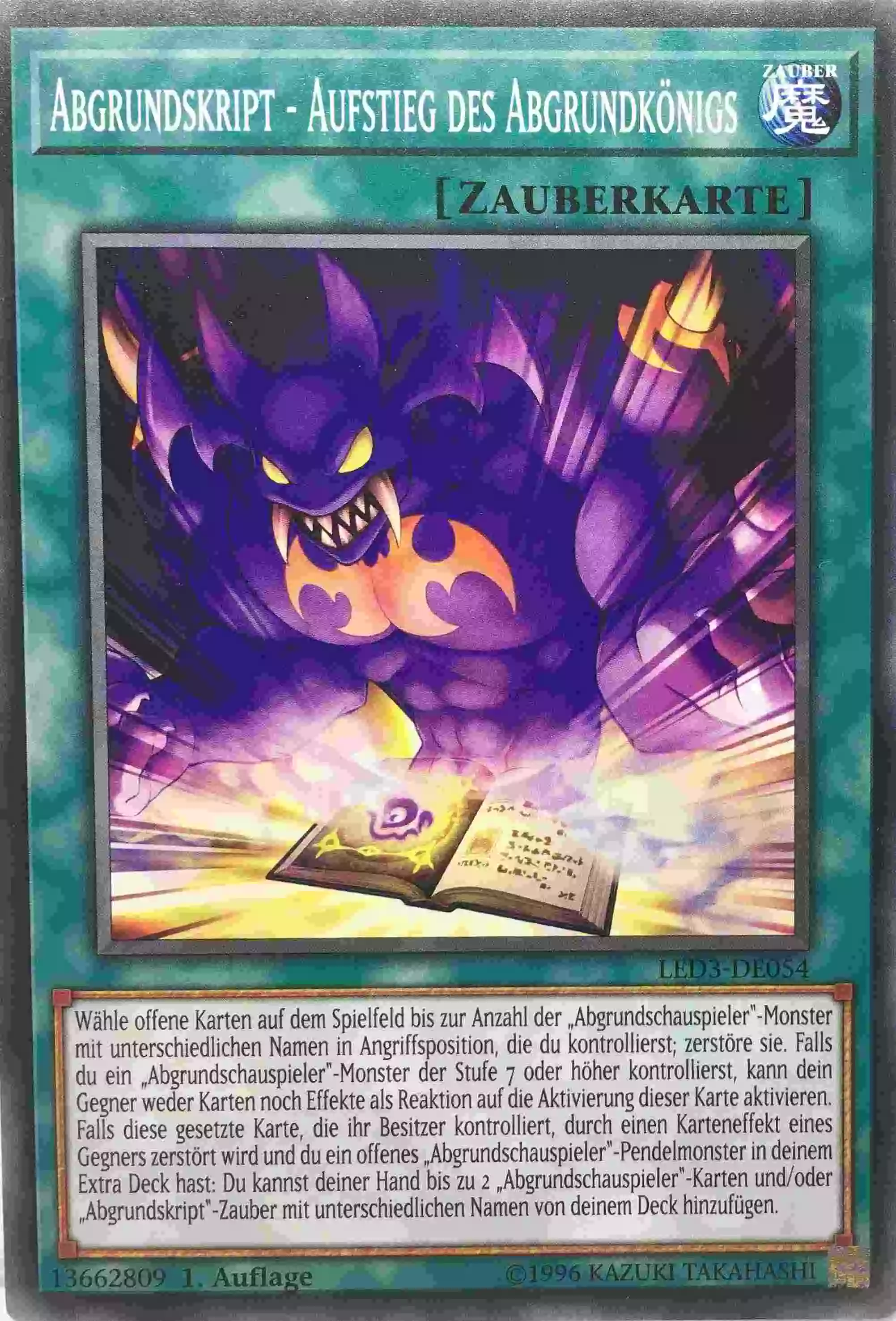 Abgrundskript - Aufstieg des Abgrundkönigs LED3-DE054 ist in Common Yu-Gi-Oh Karte aus Legendary Duelists White Dragon Abyss 1. Auflage