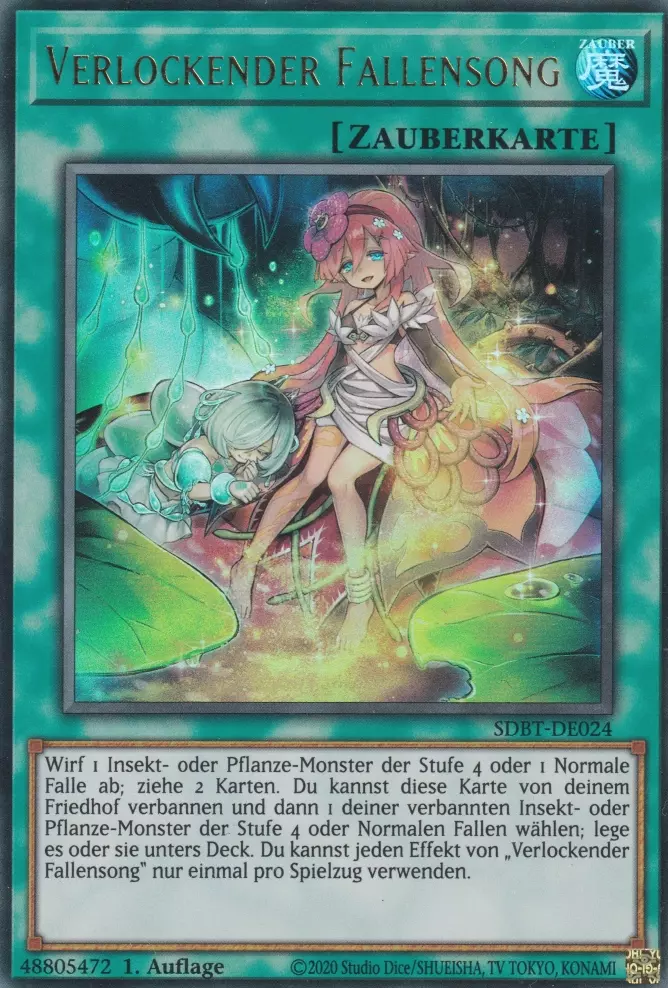 Verlockender Fallensong SDBT-DE024 ist in Ultra Rare Yu-Gi-Oh Karte aus Structure Deck: Beware of Traptrix 1.Auflage