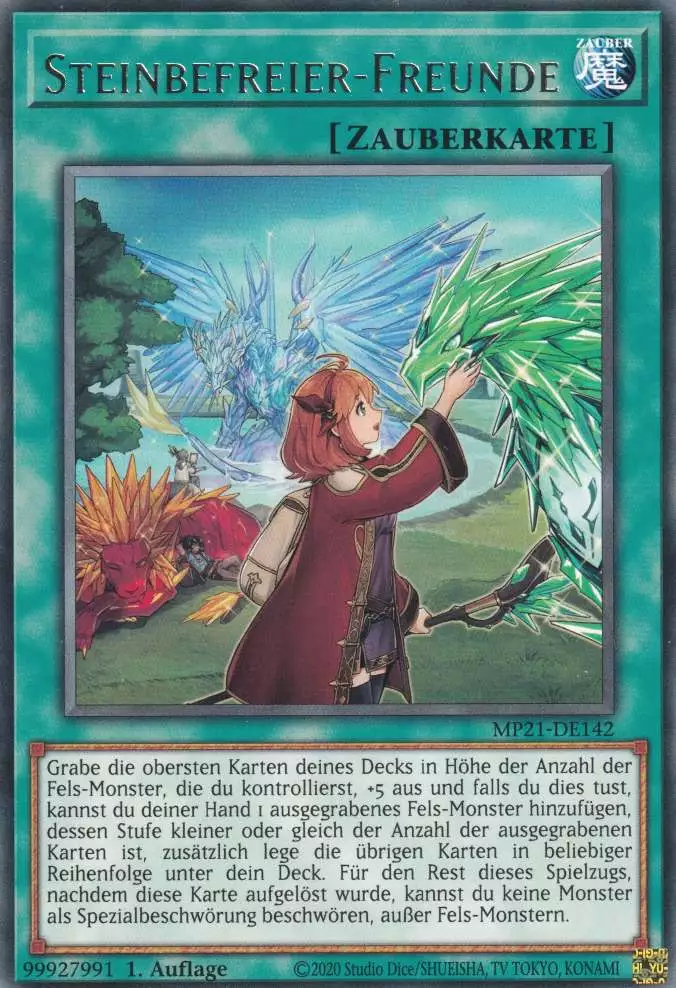 Steinbefreier-Freunde MP21-DE142 ist in Rare Yu-Gi-Oh Karte aus Tin of Ancient Battles 1.Auflage