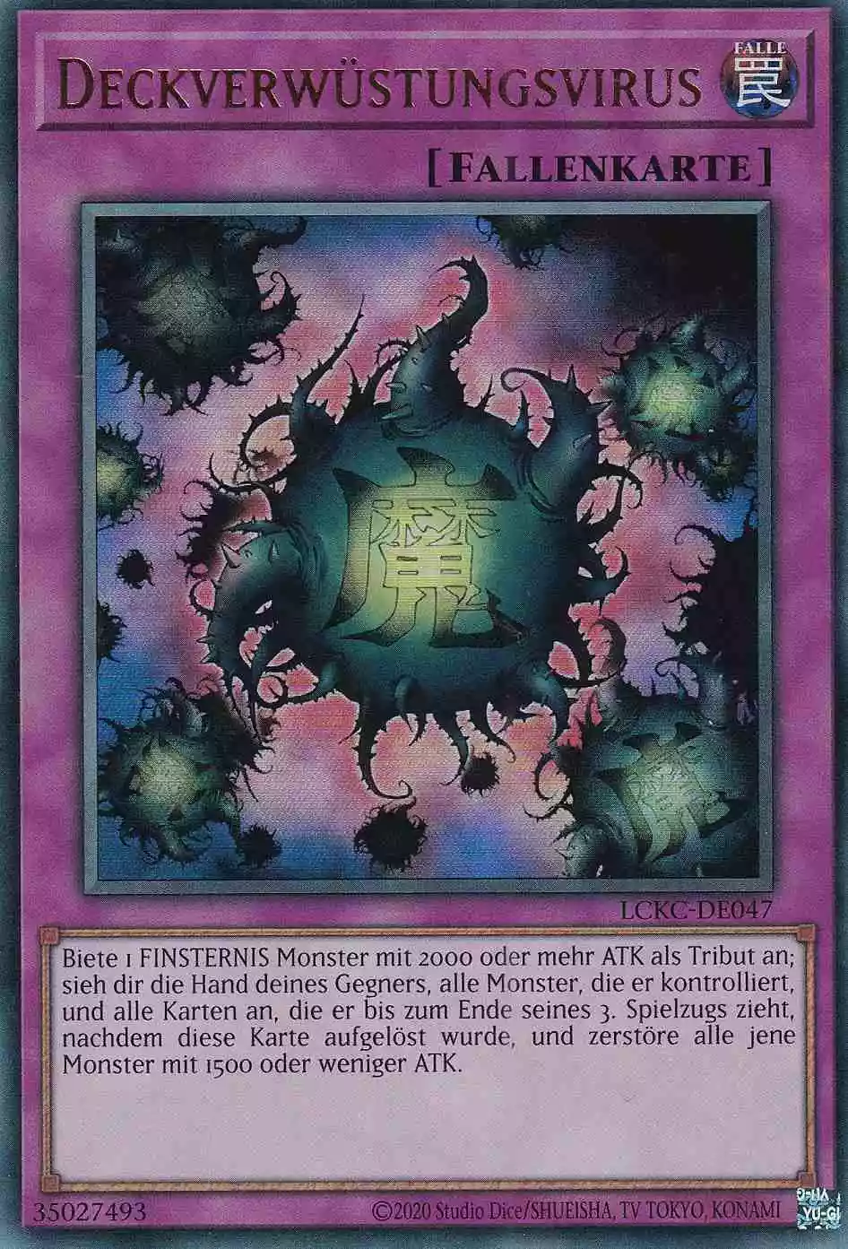 Deckverwüstungsvirus LCKC-DE047 ist in Ultra Rare Yu-Gi-Oh Karte aus Legendary Collection Kaiba unlimitiert