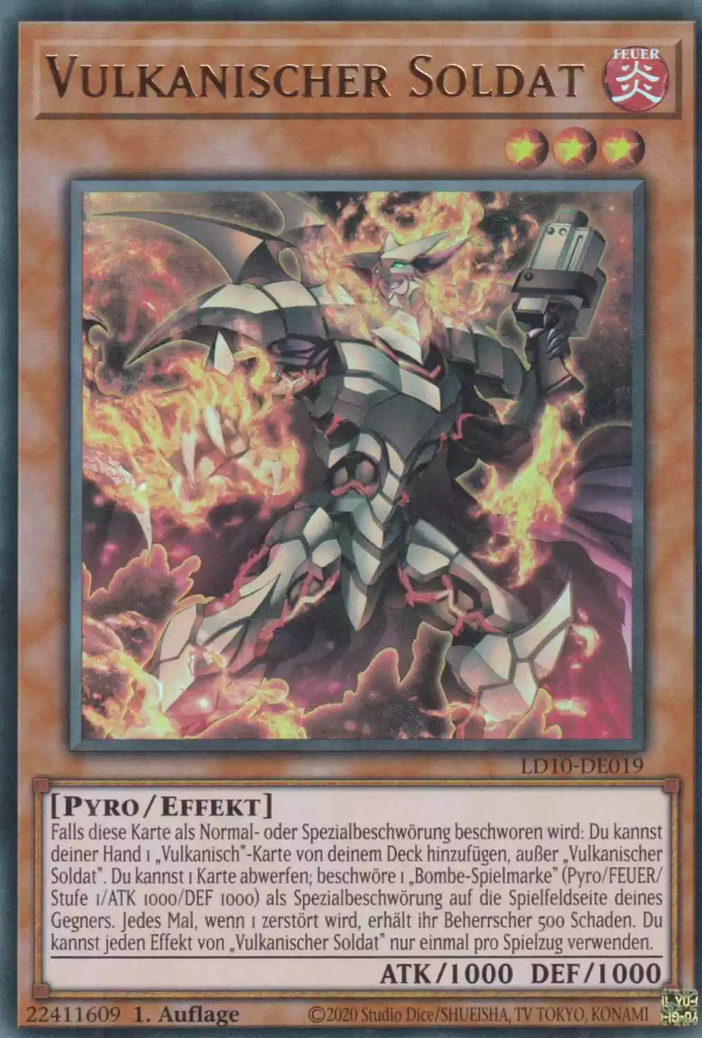 Vulkanischer Soldat LD10-DE019 ist in Ultra Rare Yu-Gi-Oh Karte aus Legendary Duelists Soulburning Volcano 1.Auflage