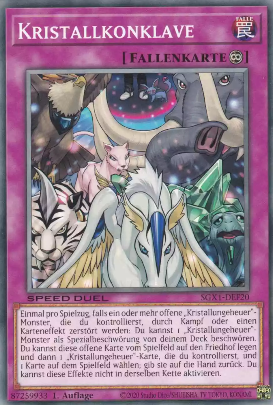 Kristallkonklave SGX1-DEF20 ist in Common Yu-Gi-Oh Karte aus Speed Duel GX Duel Academy Box 1.Auflage