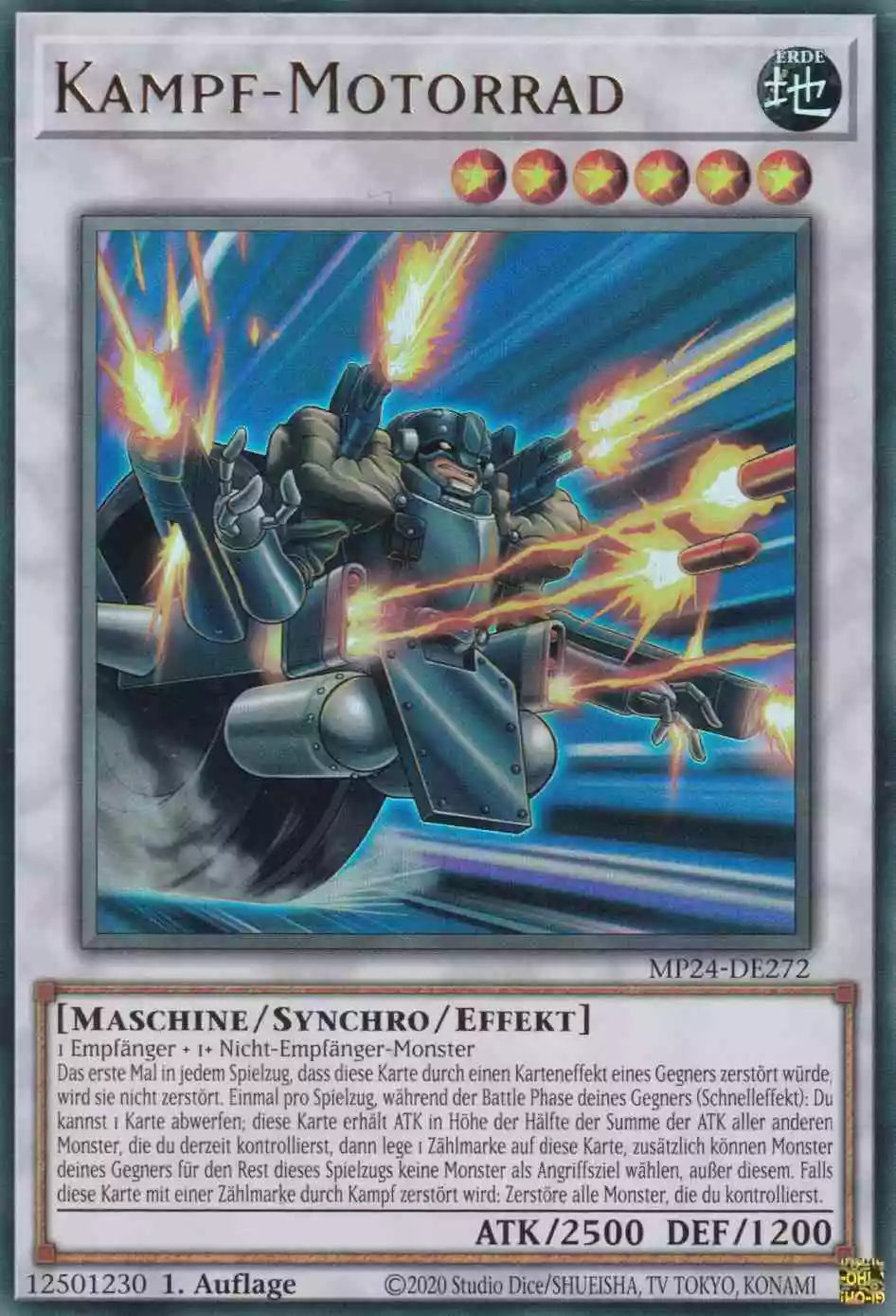 Kampf-Motorrad Ultra Rare MP24-DE272 Yugioh Karte Kampf-Motorrad MP24-DE272 ist in Ultra Rare Yu-Gi-Oh Karte aus 25th Anniversary Tin Dueling Mirrors 1.Auflage