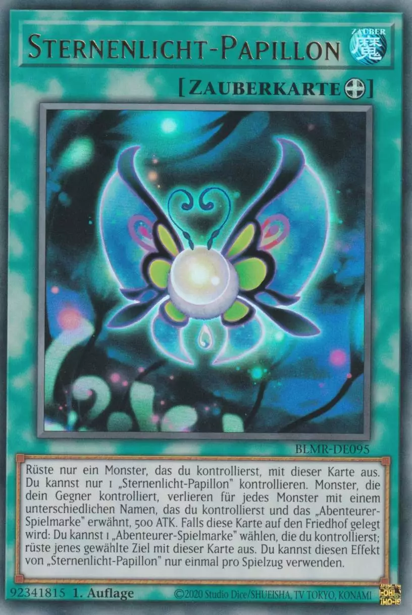 Sternenlicht-Papillon BLMR-DE095 ist in Ultra Rare Yu-Gi-Oh Karte aus Battles of Legend Monstrous Revenge 1.Auflage