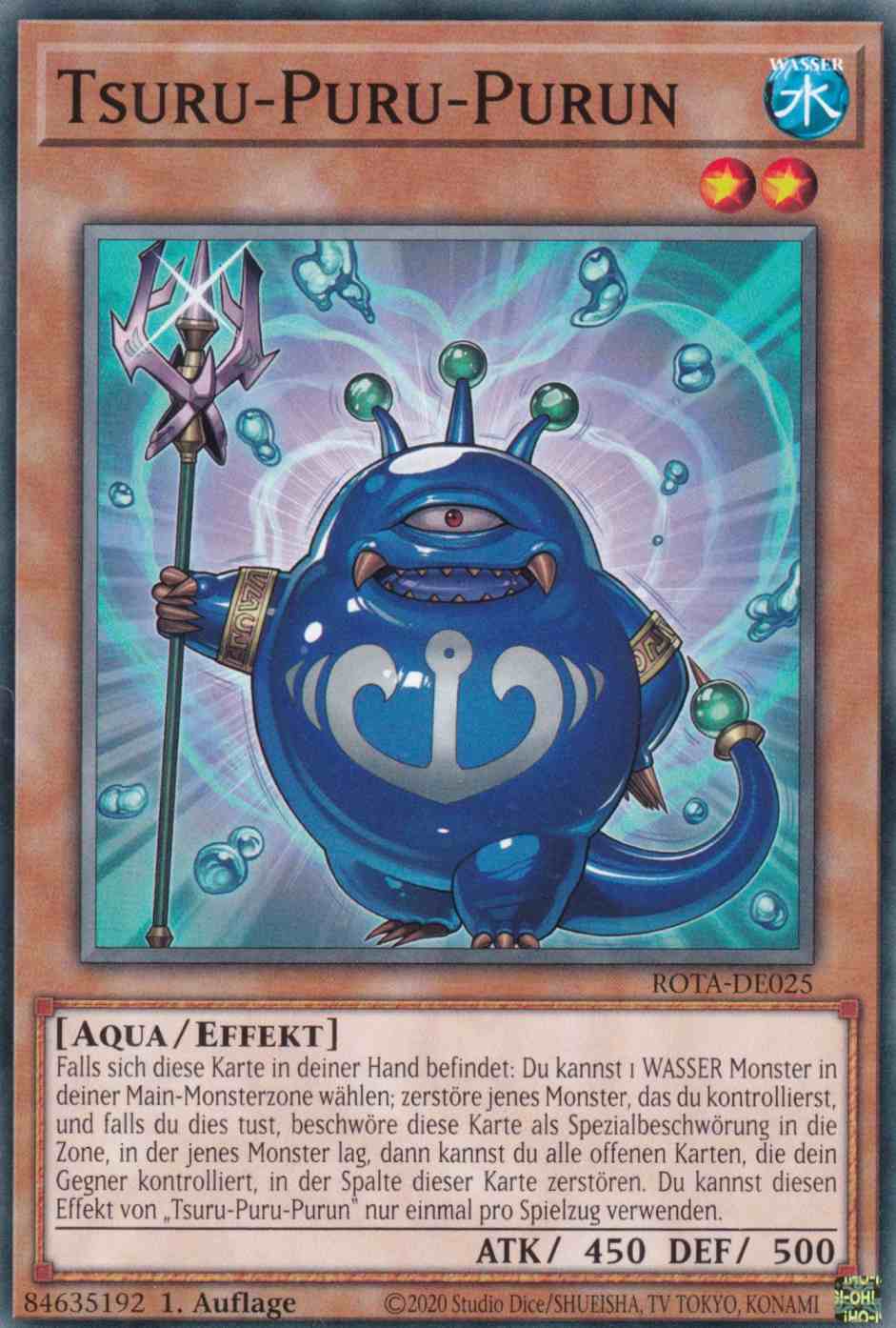 Tsuru-Puru-Purun ROTA-DE025 ist in Common Yu-Gi-Oh Karte aus Rage of the Abyss 1.Auflage