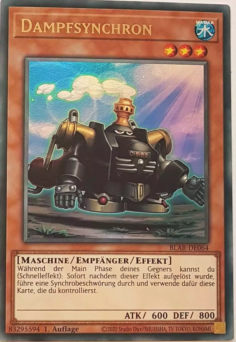 Dampfsynchron BLAR-DE064 ist in Ultra Rare Yu-Gi-Oh Karte aus Battles of Legend: Armageddon 1.Auflage