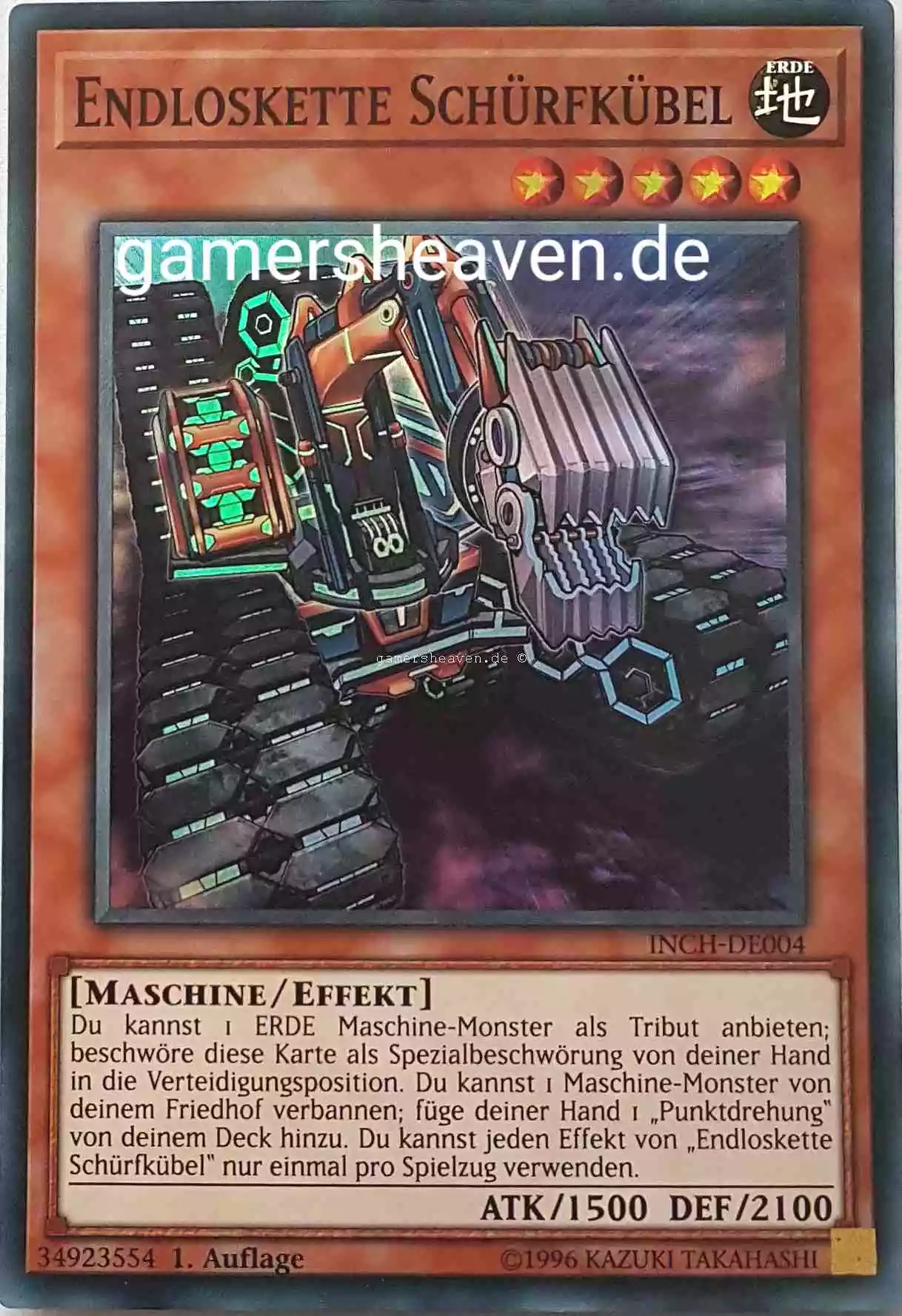 Endloskette Schürfkübel INCH-DE004 ist in Super Rare Yu-Gi-Oh Karte aus The Infinity Chasers 1.Auflage