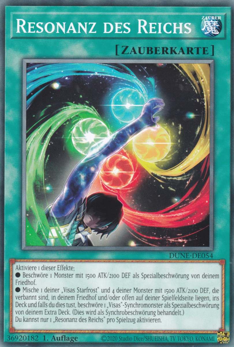 Resonanz des Reichs DUNE-DE054 ist in Common Yu-Gi-Oh Karte aus Duelist Nexus 1.Auflage