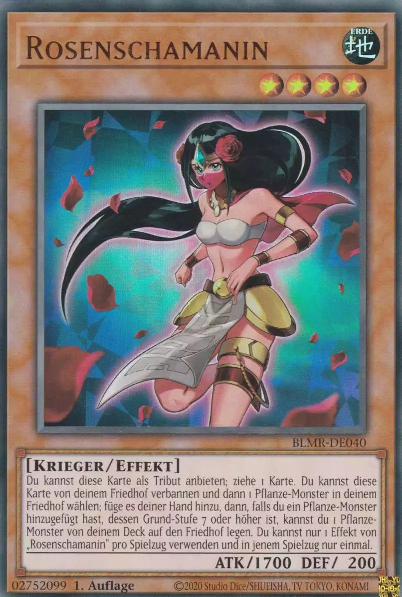 Rosenschamanin BLMR-DE040 ist in Ultra Rare Yu-Gi-Oh Karte aus Battles of Legend Monstrous Revenge 1.Auflage