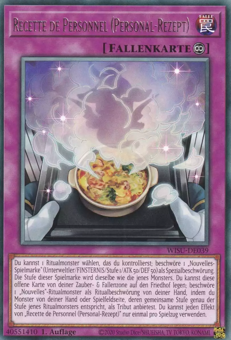 Recette de Personnel (Personal-Rezept) WISU-DE039 ist in Rare Yu-Gi-Oh Karte aus Wild Survivors 1.Auflage