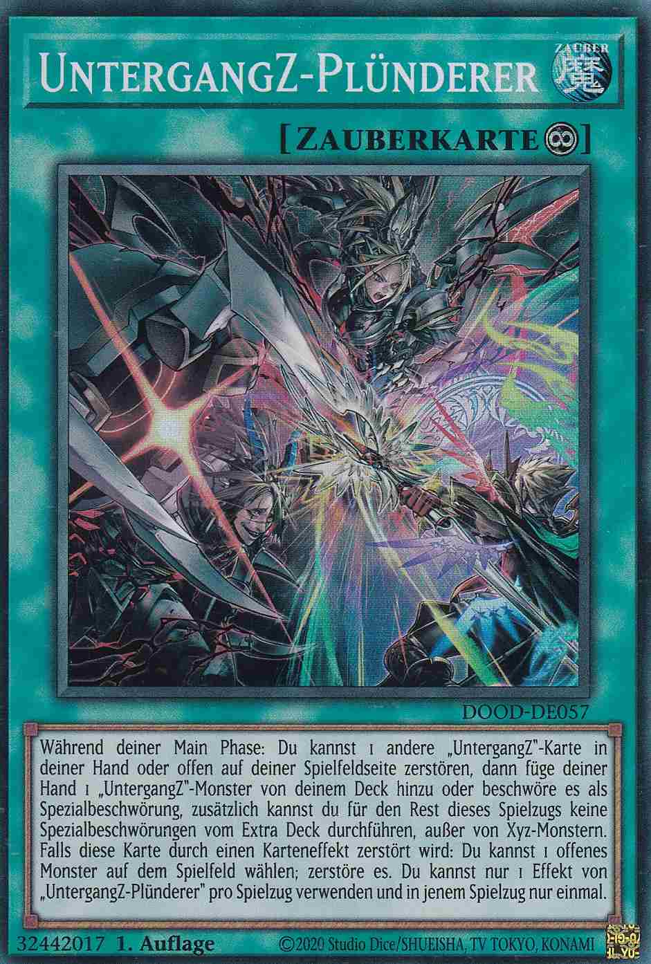 UntergangZ-Plünderer DOOD-DE057 ist in Super Rare Yu-Gi-Oh Karte aus Doom of Dimensions 1.Auflage