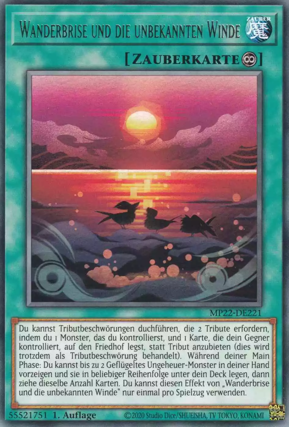 Wanderbrise und die unbekannten Winde MP22-DE221 ist in Rare Yu-Gi-Oh Karte aus Tin of the Pharaoh’s Gods 1.Auflage