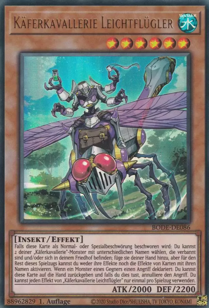 bode-de086-kaeferkavallerie-leichtfluegler-ultra-rare-burst-of-destiny Käferkavallerie Leichtflügler BODE-DE086 ist in Ultra Rare Yu-Gi-Oh Karte aus Burst of Destiny 1.Auflage
