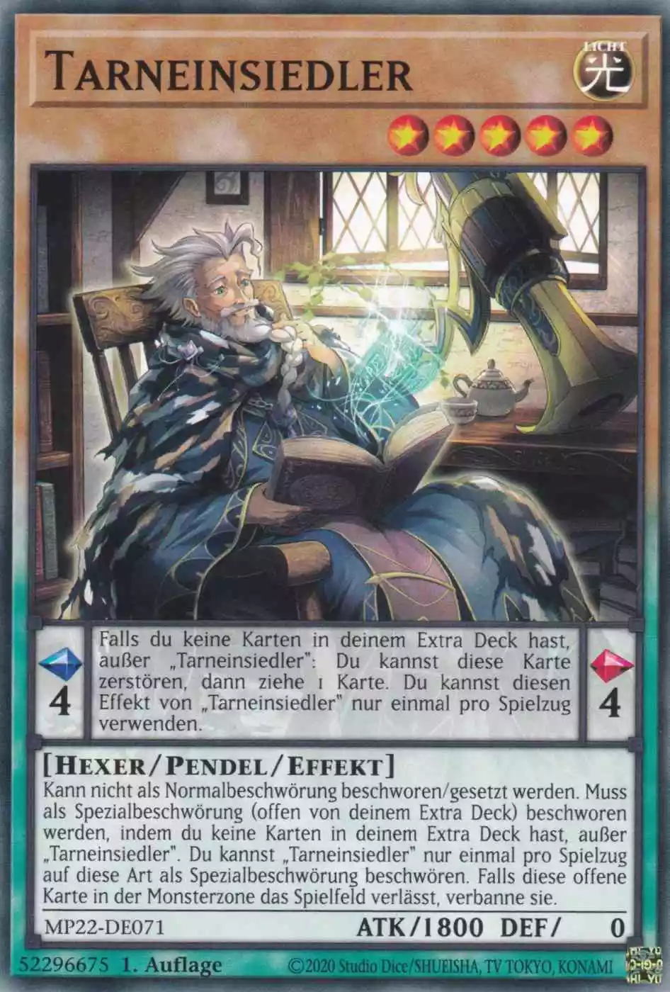Tarneinsiedler MP22-DE071 ist in Common Yu-Gi-Oh Karte aus Tin of the Pharaoh’s Gods 1.Auflage