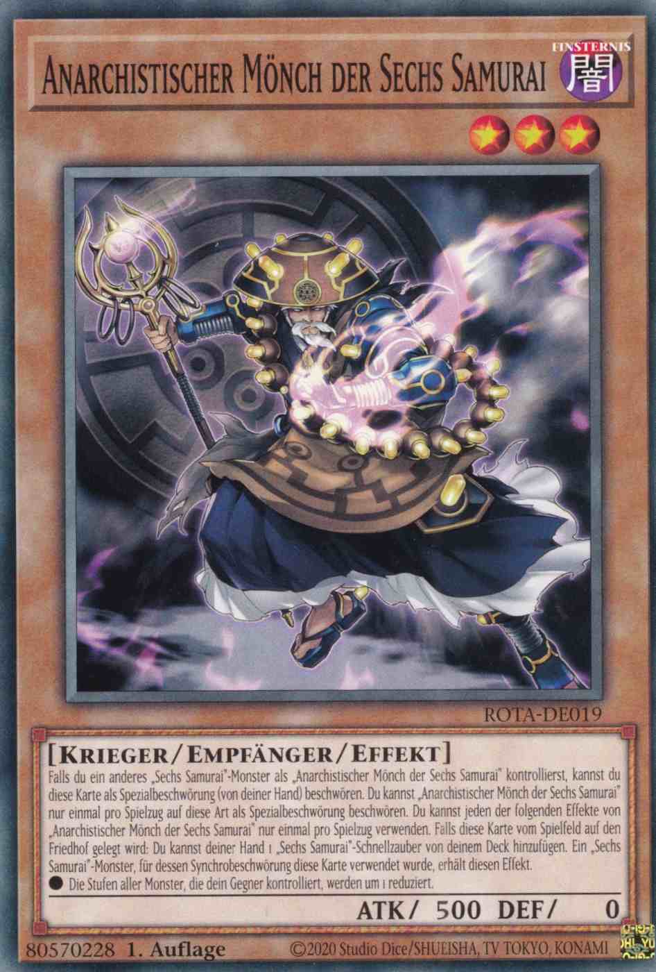 Anarchistischer Mönch der Sechs Samurai ROTA-DE019 ist in Common Yu-Gi-Oh Karte aus Rage of the Abyss 1.Auflage