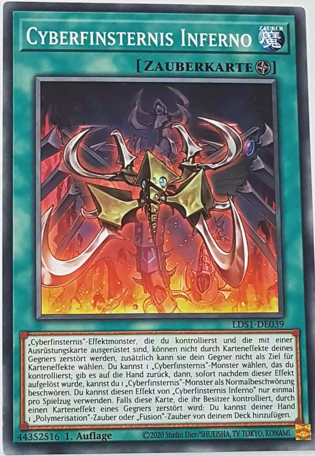 Cyberfinsternis Inferno LDS1-DE039 ist in Common Yu-Gi-Oh Karte aus Legendary Duelists: Season 1 1.Auflage