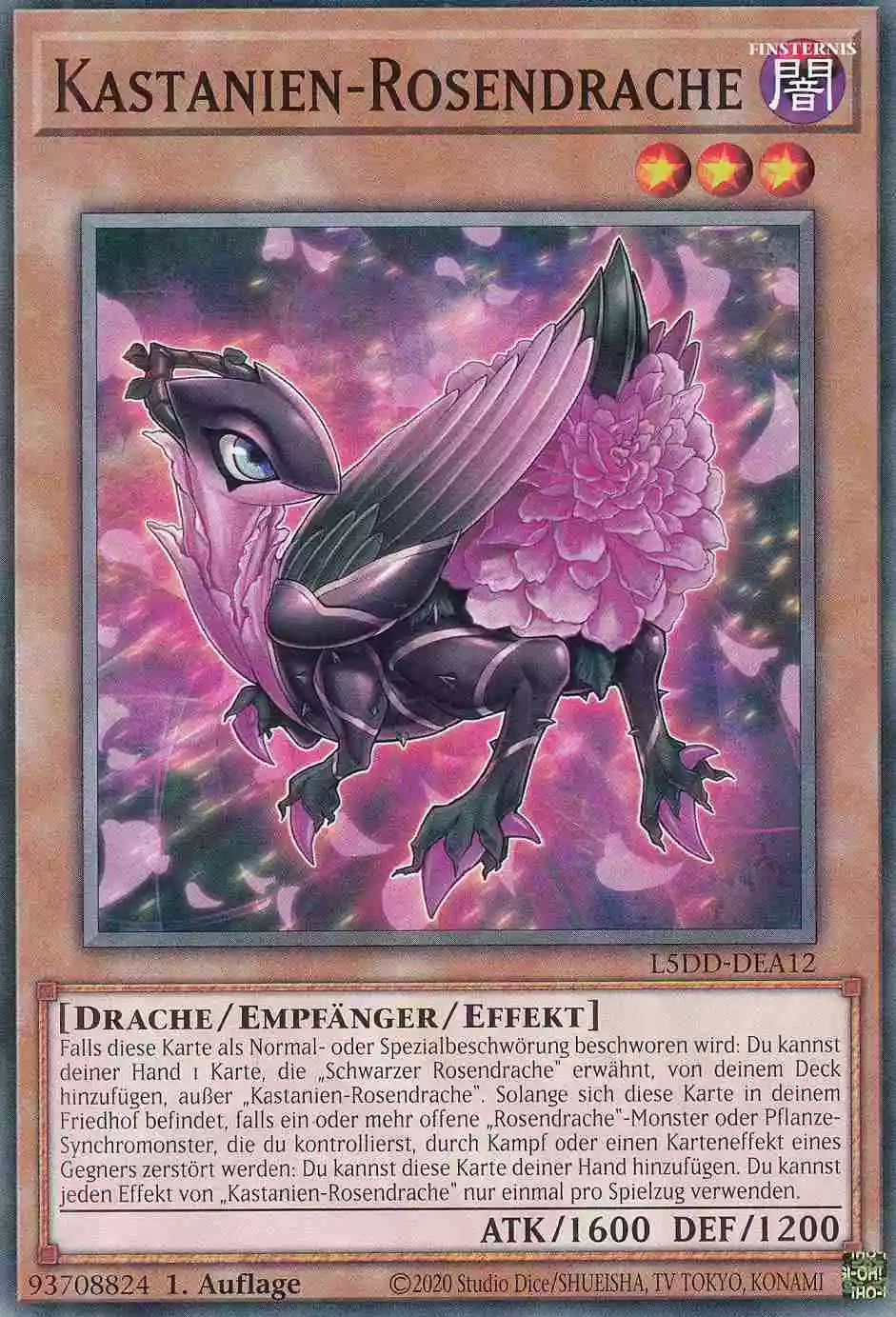 Kastanien-Rosendrache L5DD-DEA12 ist in Common Yu-Gi-Oh Karte aus Legendary 5D’s Decks 1.Auflage