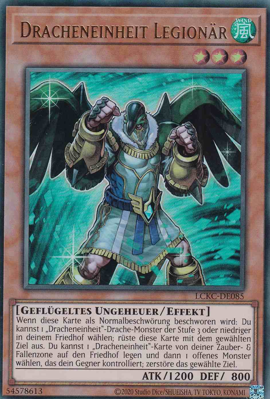 Dracheneinheit Legionär Ultra Rare LCKC-DE085 Yugioh Karte Dracheneinheit Legionär LCKC-DE085 ist in Ultra Rare Yu-Gi-Oh Karte aus Legendary Collection Kaiba unlimitiert