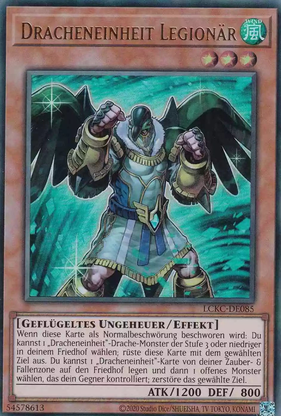Dracheneinheit Legionär LCKC-DE085 ist in Ultra Rare Yu-Gi-Oh Karte aus Legendary Collection Kaiba unlimitiert