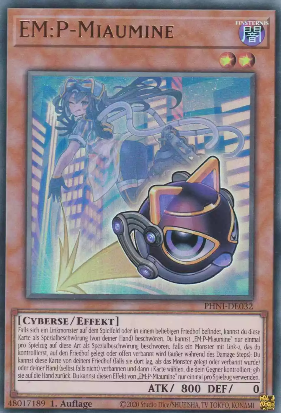 EM:P-Miaumine PHNI-DE032 ist in Ultra Rare Yu-Gi-Oh Karte aus Phantom Nightmare 1.Auflage