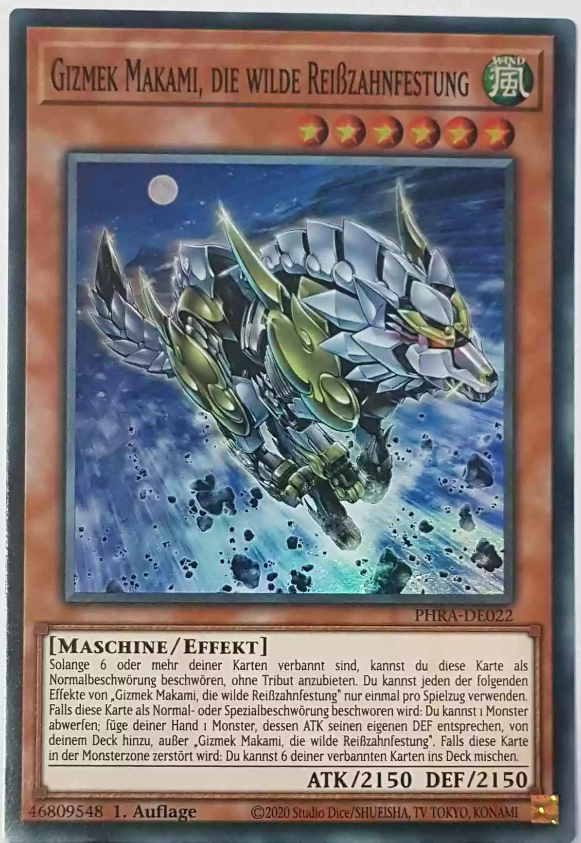 Gizmek Makami, die wilde Reißzahnfestung PHRA-DE022 ist in Super Rare Yu-Gi-Oh Karte aus Phantom Rage 1. Auflage