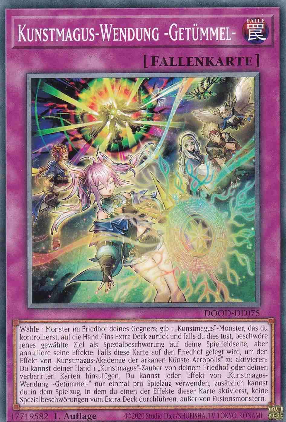 Kunstmagus-Wendung -Getümmel- DOOD-DE075 ist in Common Yu-Gi-Oh Karte aus Doom of Dimensions 1.Auflage