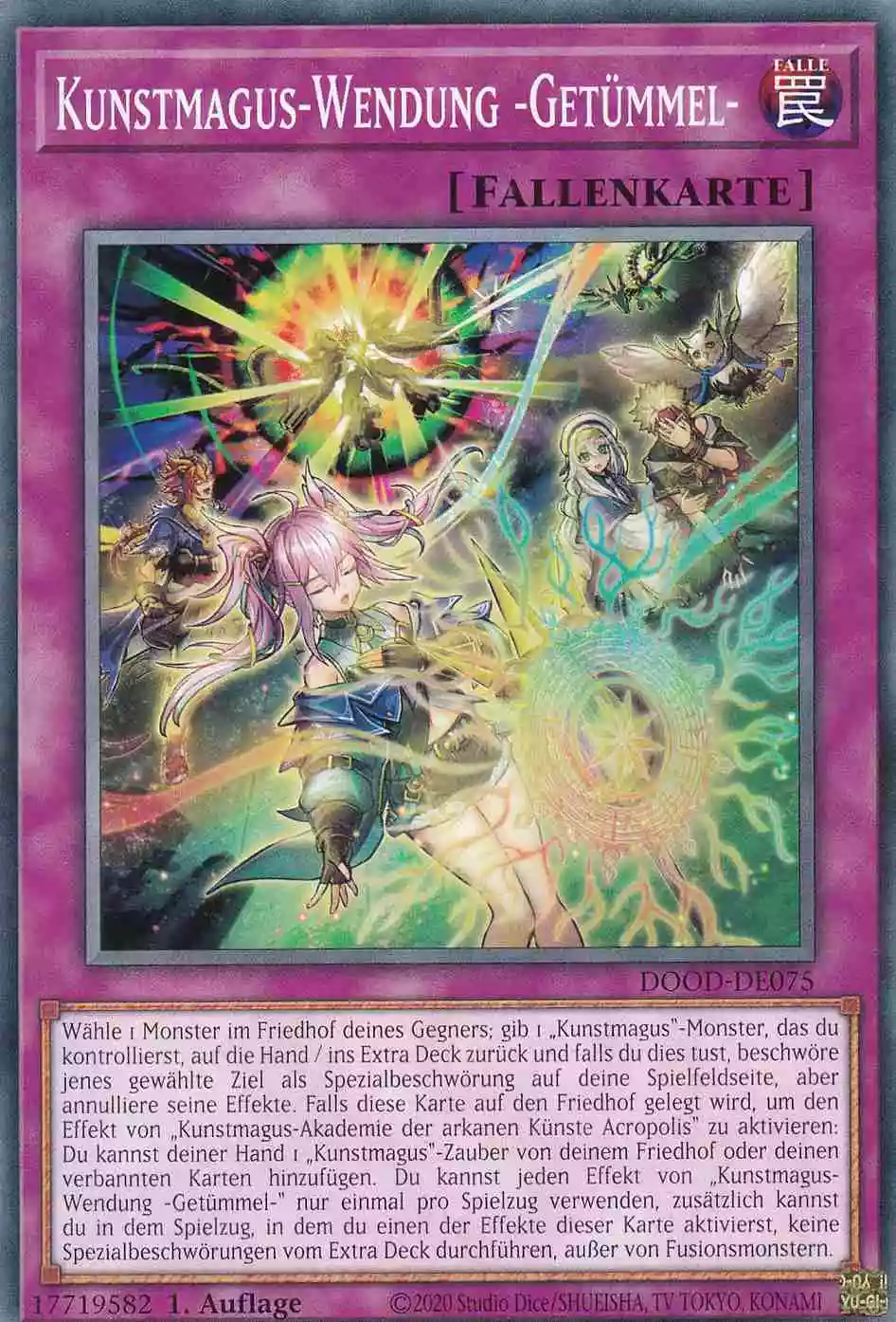 Kunstmagus-Wendung -Getümmel- Common DOOD-DE075 Yugioh Karte Kunstmagus-Wendung -Getümmel- DOOD-DE075 ist in Common Yu-Gi-Oh Karte aus Doom of Dimensions 1.Auflage
