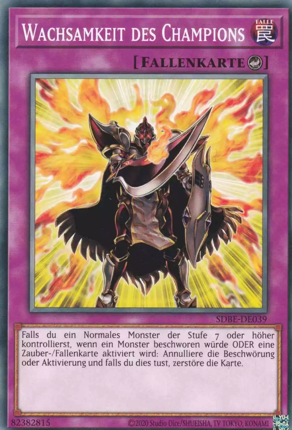 Wachsamkeit des Champions SDBE-DE039 ist in Common Yu-Gi-Oh Karte aus Saga of Blue-Eyes White Dragon unlimitiert