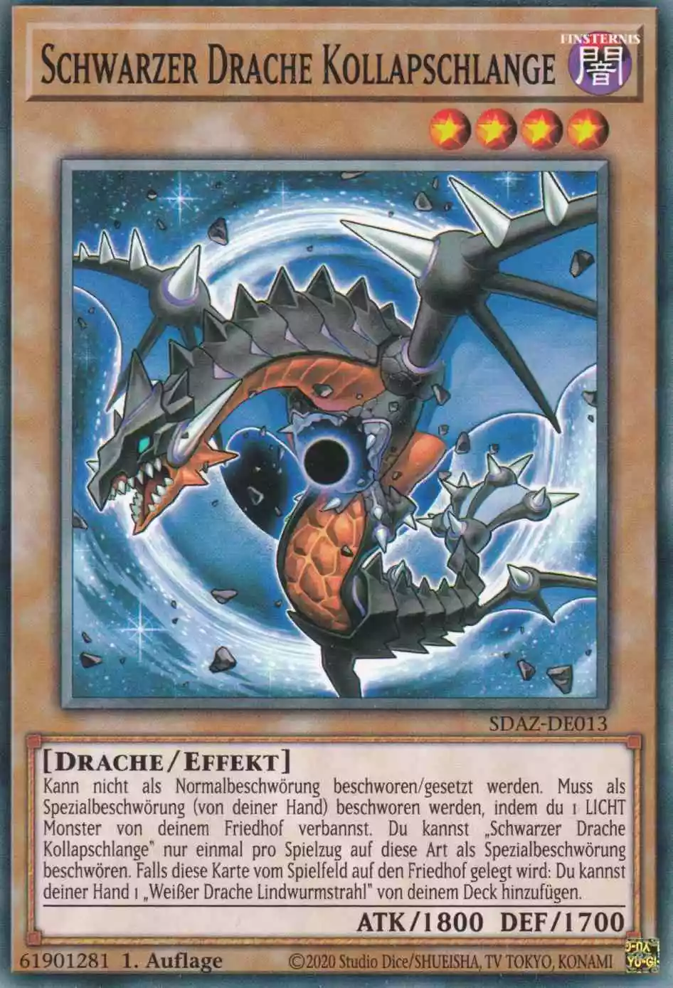 Schwarzer Drache Kollapschlange SDAZ-DE013 ist in Common Yu-Gi-Oh Karte aus Structure Deck Albaz Strike 1.Auflage