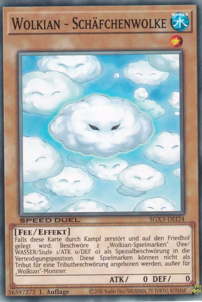 Wolkian - Schäfchenwolke SGX3-DEI24 ist in Common Yu-Gi-Oh Karte aus Speed Duel GX: Duelists of Shadows 1.Auflage