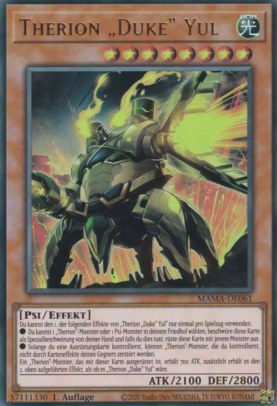 Therion „Duke“ Yul MAMA-DE061 ist in Ultra Rare Yu-Gi-Oh Karte aus Magnificent Mavens 1.Auflage