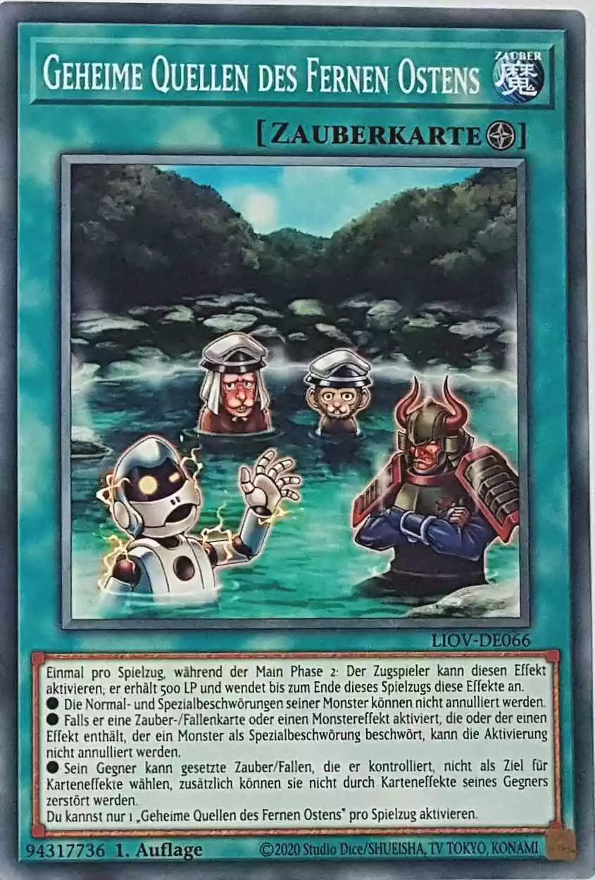 Geheime Quellen des Fernen Ostens LIOV-DE066 ist in Common Yu-Gi-Oh Karte aus Lightning Overdrive 1.Auflage