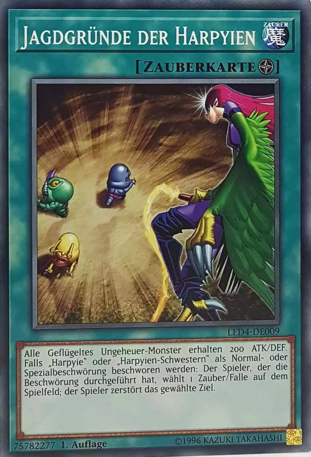 Jagdgründe der Harpyien LED4-DE009 ist in Common Yu-Gi-Oh Karte aus Legendary Duelists Sisters of the Rose 1. Auflage