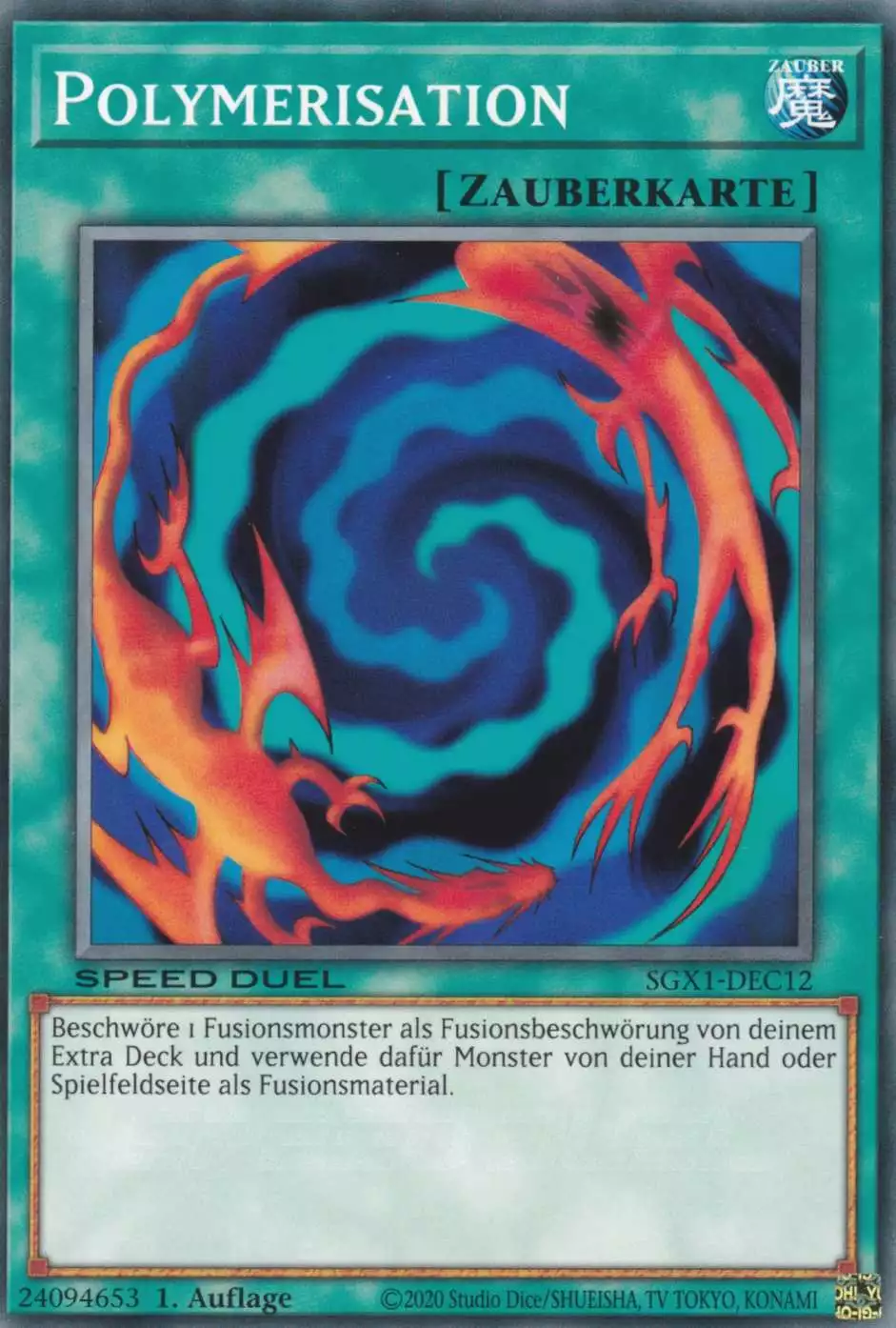 Polymerisation SGX1-DEC12 ist in Common Yu-Gi-Oh Karte aus Speed Duel GX Duel Academy Box 1.Auflage