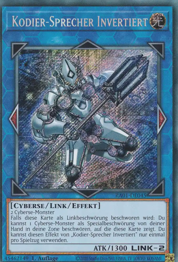 ra01-de045-scr-kodier-sprecher-invertiert-secret-rare-25th-anniversary-rarity-collection Kodier-Sprecher Invertiert RA01-DE045 ist in Secret Rare Yu-Gi-Oh Karte aus 25th Anniversary Rarity Collection 1.Auflage