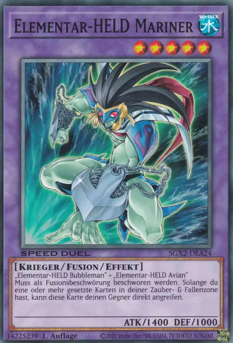 Elementar-HELD Mariner SGX2-DEA24 ist in Common Yu-Gi-Oh Karte aus Speed Duel GX: Midterm Paradox 1.Auflage