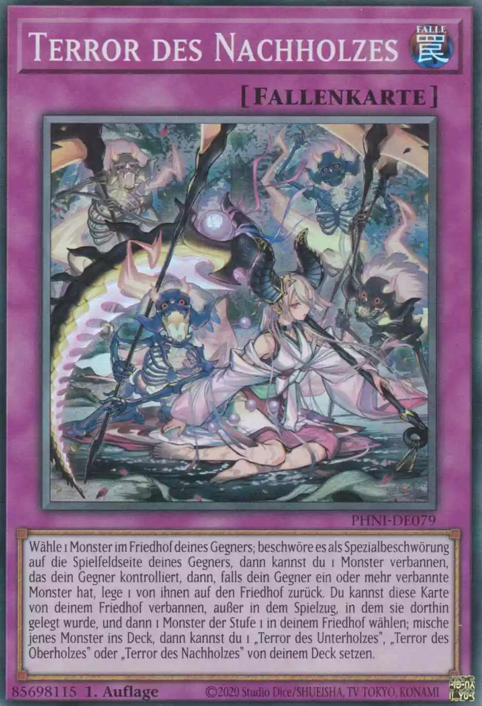 Terror des Nachholzes PHNI-DE079 ist in Super Rare Yu-Gi-Oh Karte aus Phantom Nightmare 1.Auflage